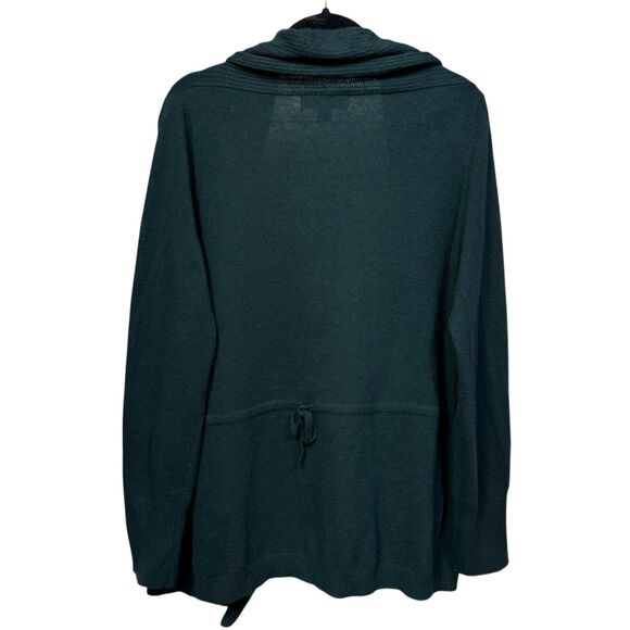 Banana Republic Womens Sweater Large Green Cashmere Wool Open Cardigan Office - Picture 3 of 7